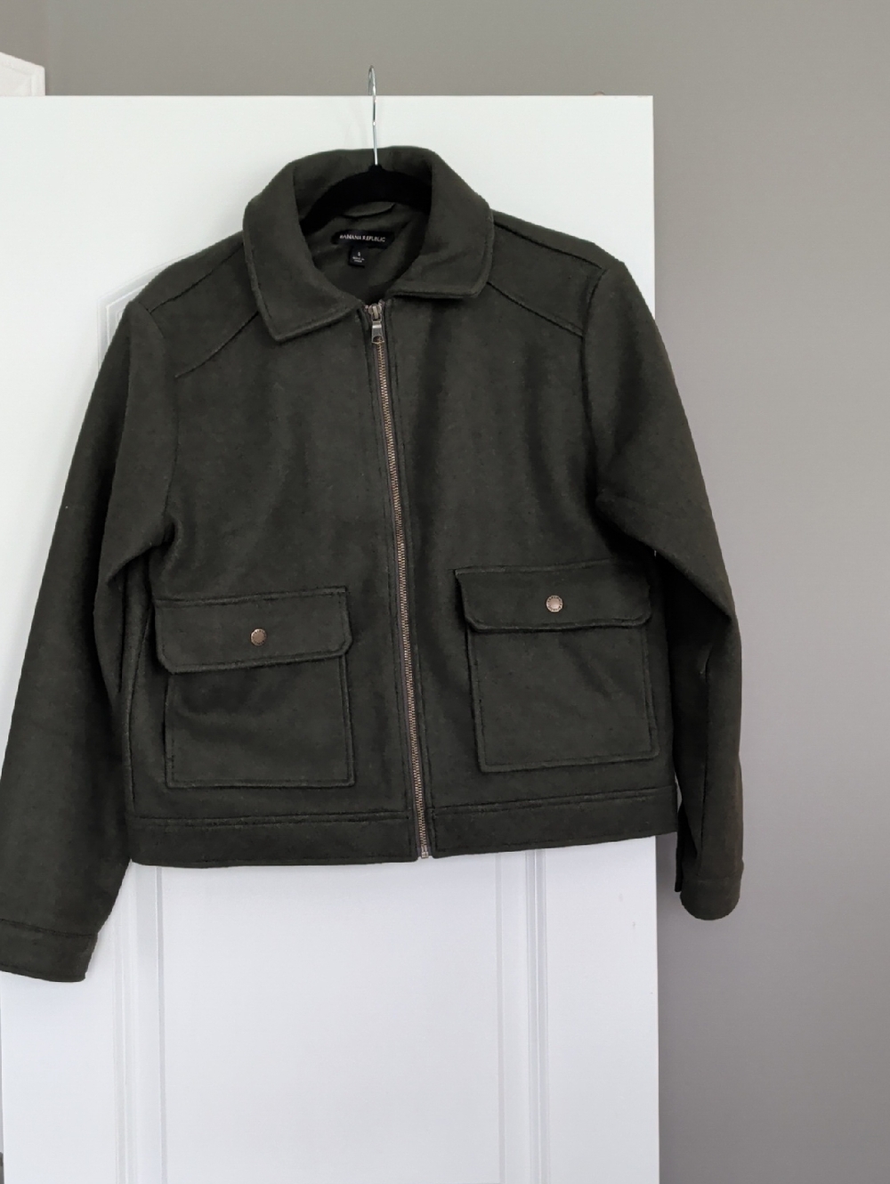 Banana Republic Olive Green Military-Style Zip Jacket